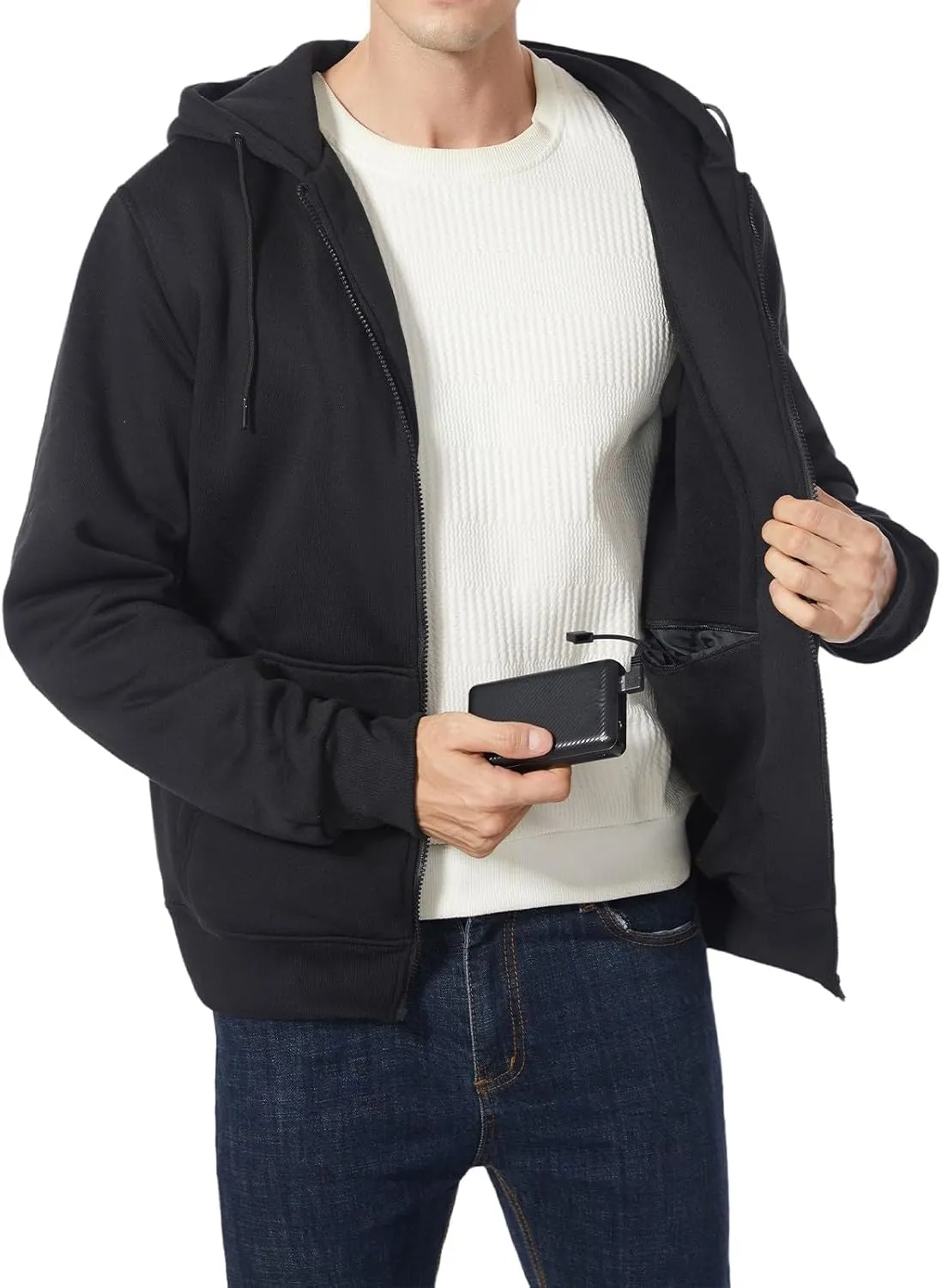 Heated Jacket, Heated Hoodies for Men&Women Lightweight Winter Warm USB Electric Outdoor Sweatshirts Jackets Unisex
