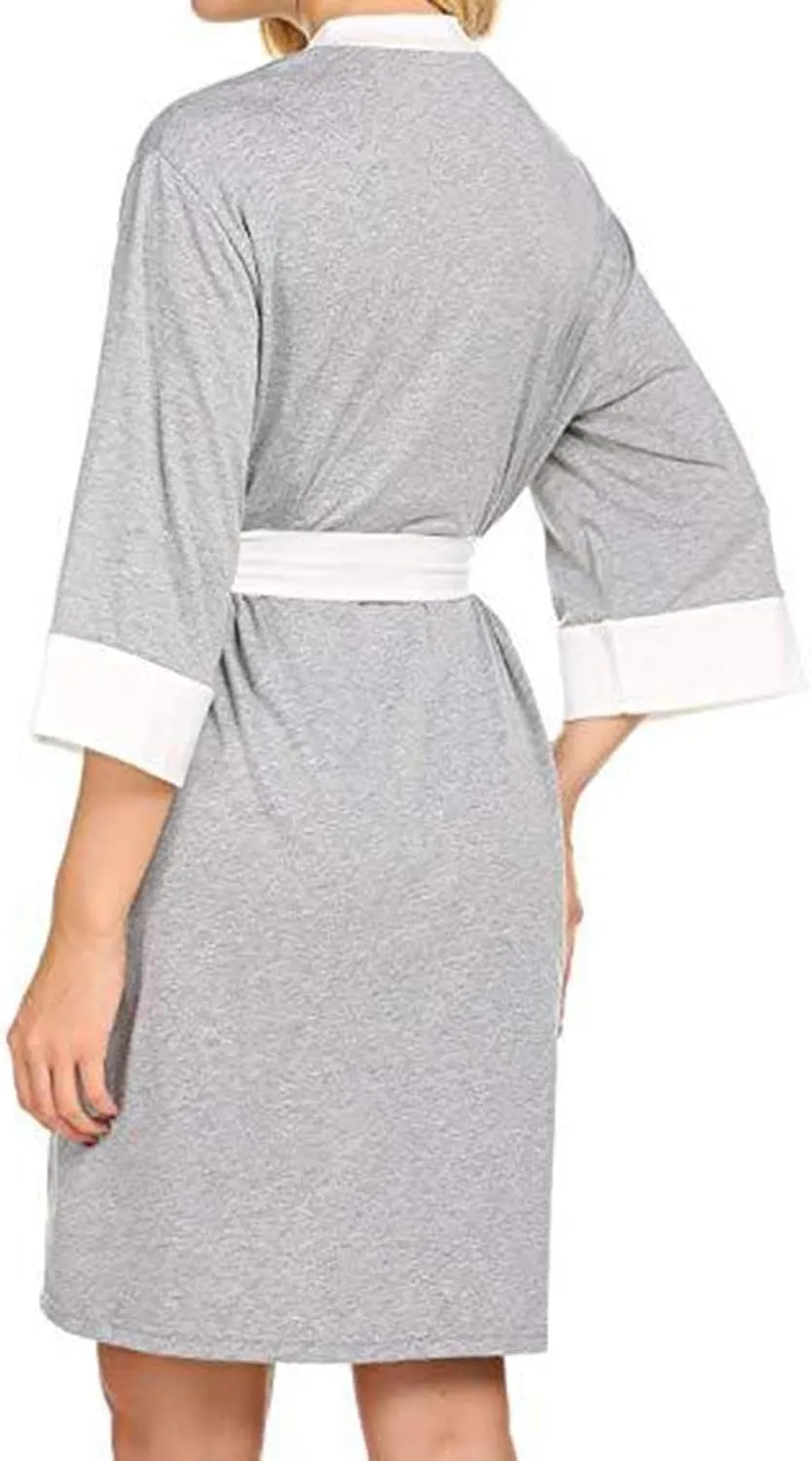 HGps8w Womens Maternity Nursing Gown Labor Delivery Nuring Nightgowns Breastfeeding Robes Pregnancy Loungewear