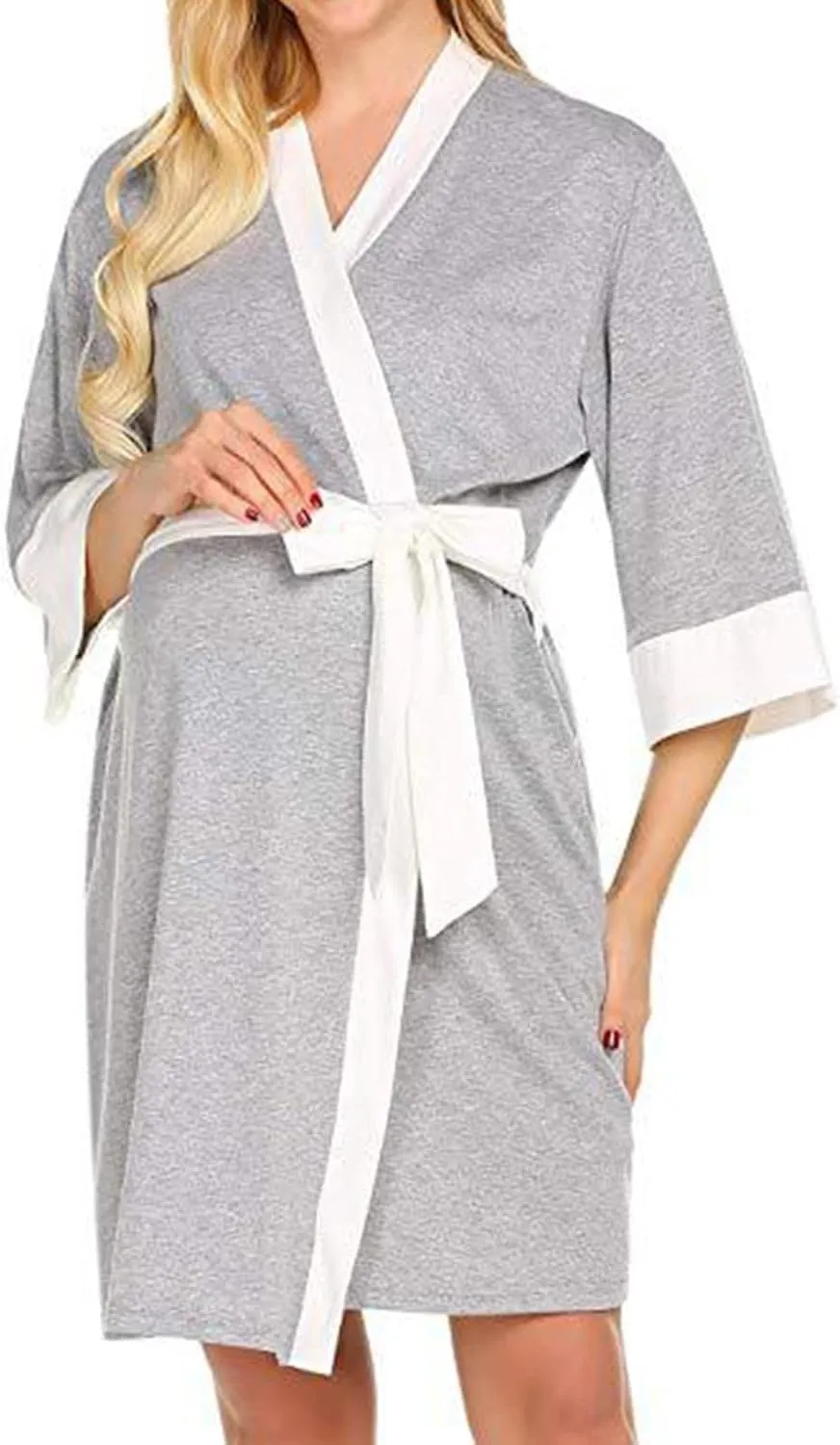 HGps8w Womens Maternity Nursing Gown Labor Delivery Nuring Nightgowns Breastfeeding Robes Pregnancy Loungewear