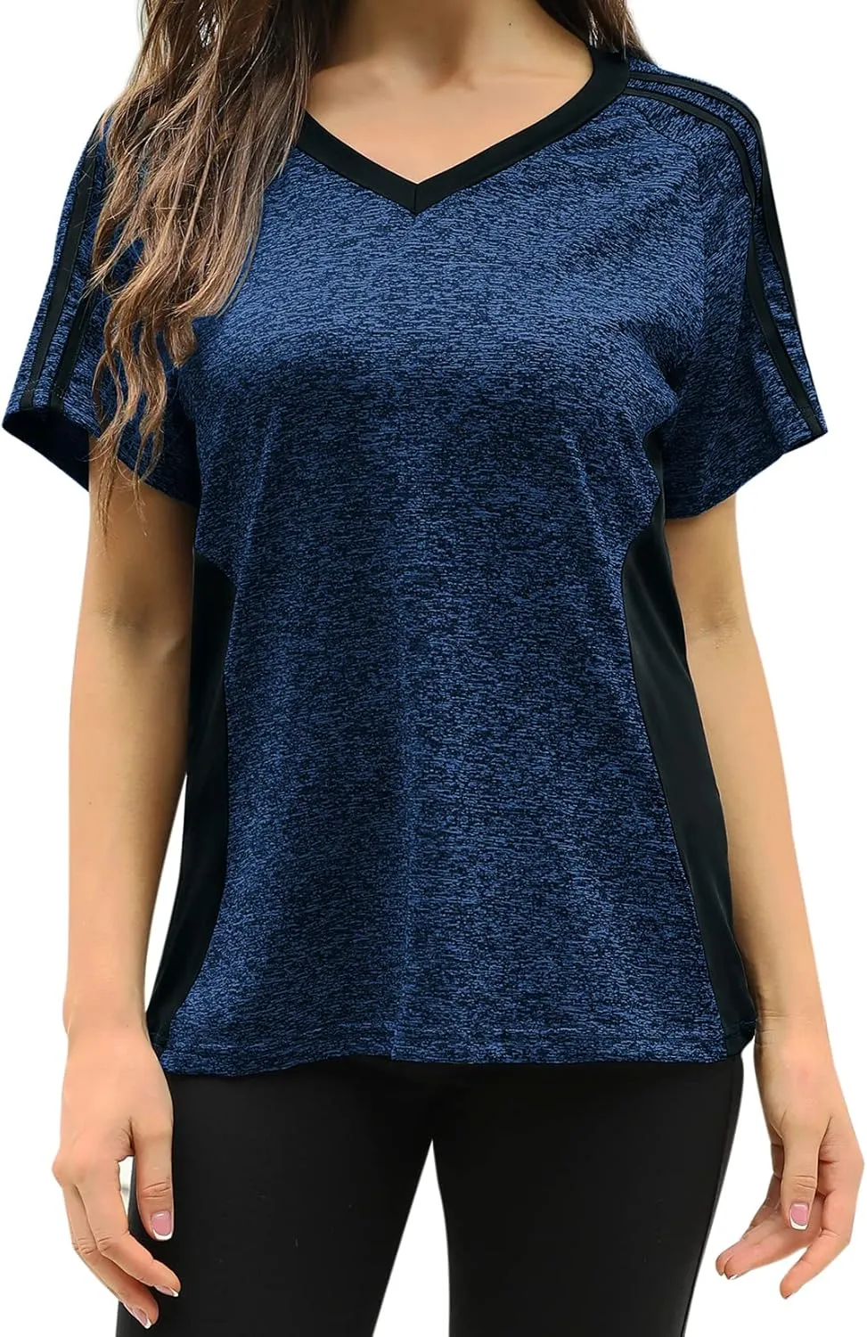 HOCOSIT Women's Workout Shirts Fast Dry Active Wear Yoga Top Sweat Wcking Clothes