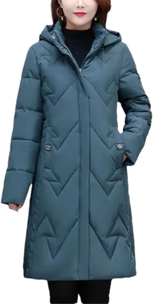 Hooded Cotton-Padded Coats Womens Long Warm Winter Jacket Cotton Parkas Thicken Warm Down Cotton Overcoat