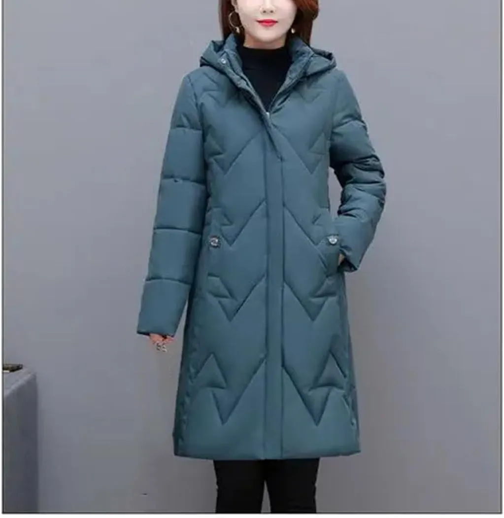 Hooded Cotton-Padded Coats Womens Long Warm Winter Jacket Cotton Parkas Thicken Warm Down Cotton Overcoat