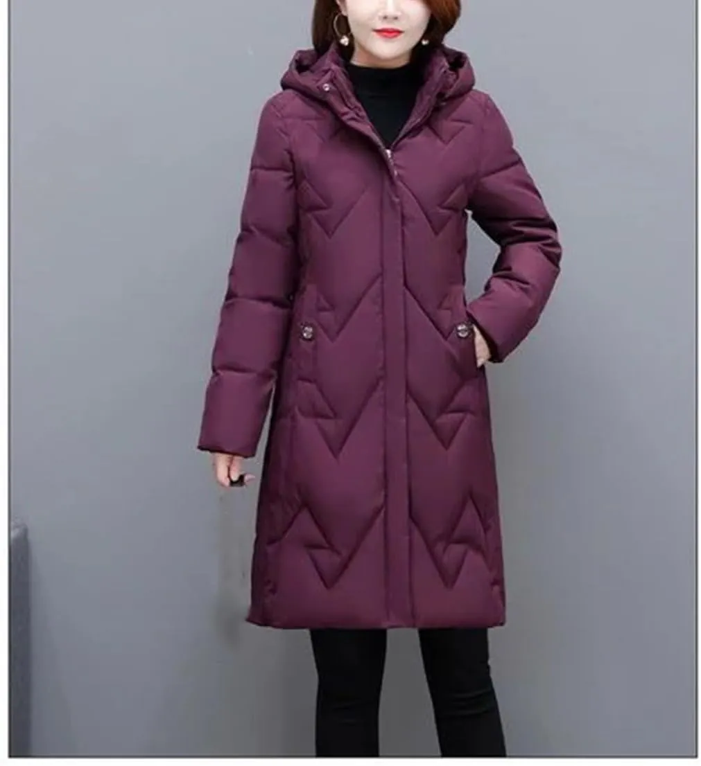 Hooded Cotton-Padded Coats Womens Long Warm Winter Jacket Cotton Parkas Thicken Warm Down Cotton Overcoat