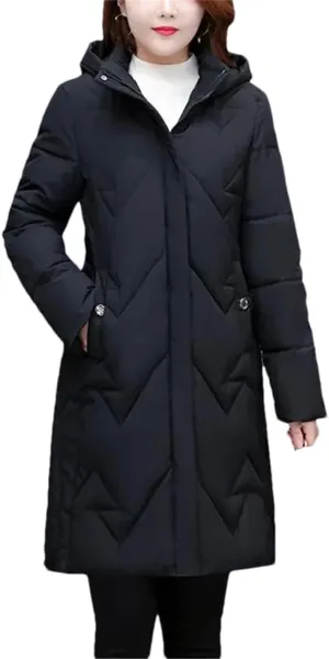 Hooded Cotton-Padded Coats Womens Long Warm Winter Jacket Cotton Parkas Thicken Warm Down Cotton Overcoat