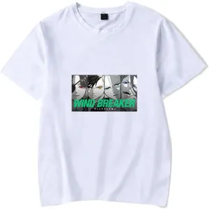 Hot Anime Wind Breaker Merch Shirt Fashion Short Sleeve Anime T Shirt, Small, Black