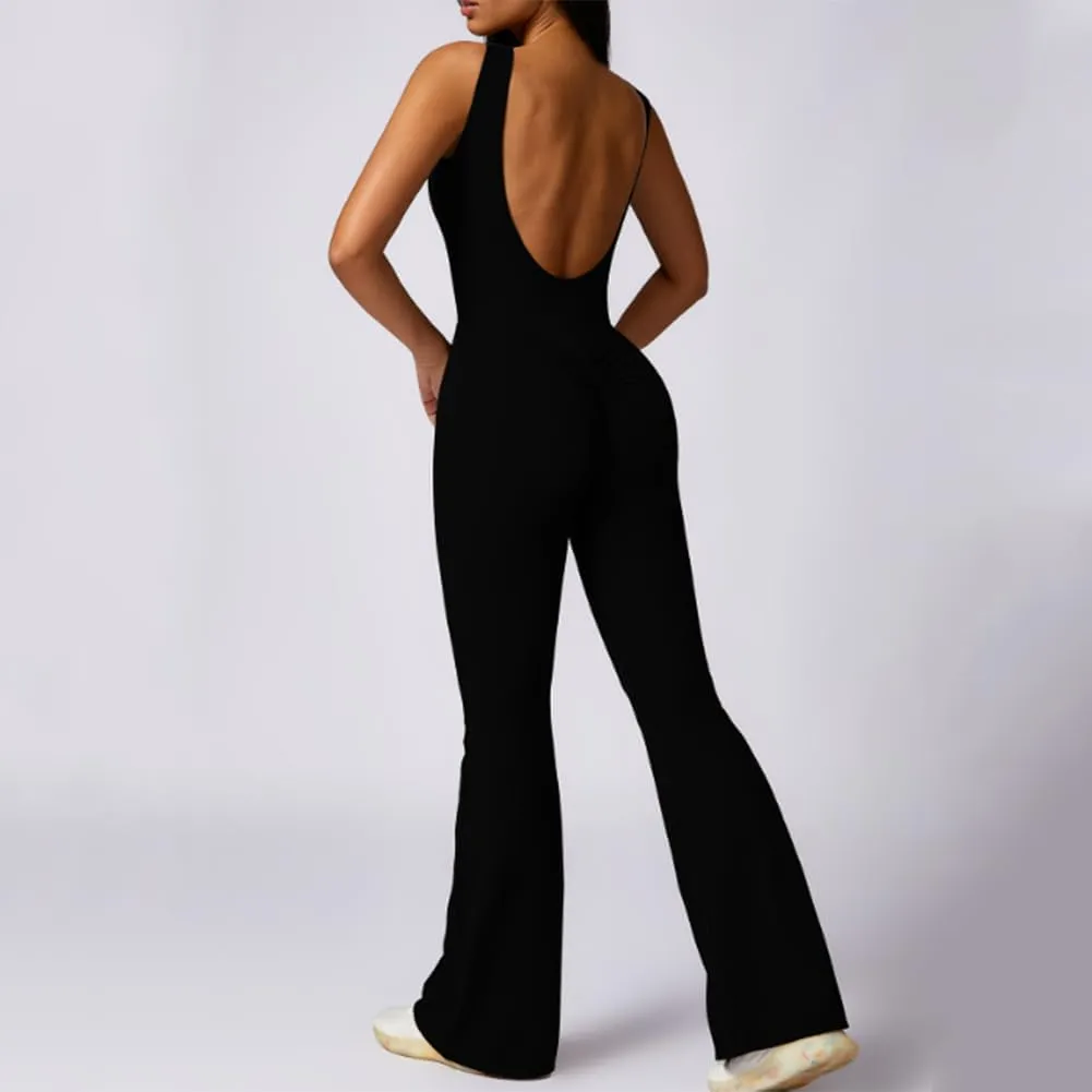 HSQSMWJ Women Wear Backless Butt Scrunch Workout Yoga Jumpsuit