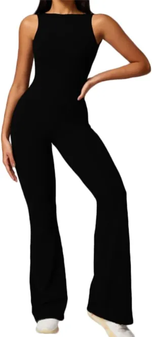 HSQSMWJ Women Wear Backless Butt Scrunch Workout Yoga Jumpsuit