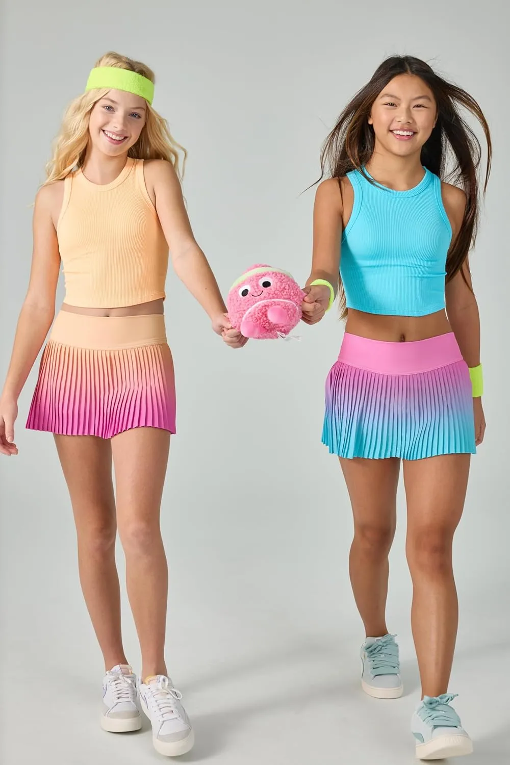 iscream Big Girls Spandex Blend Stretchy Pleated Ombre Skort for Casual and Sports Wear