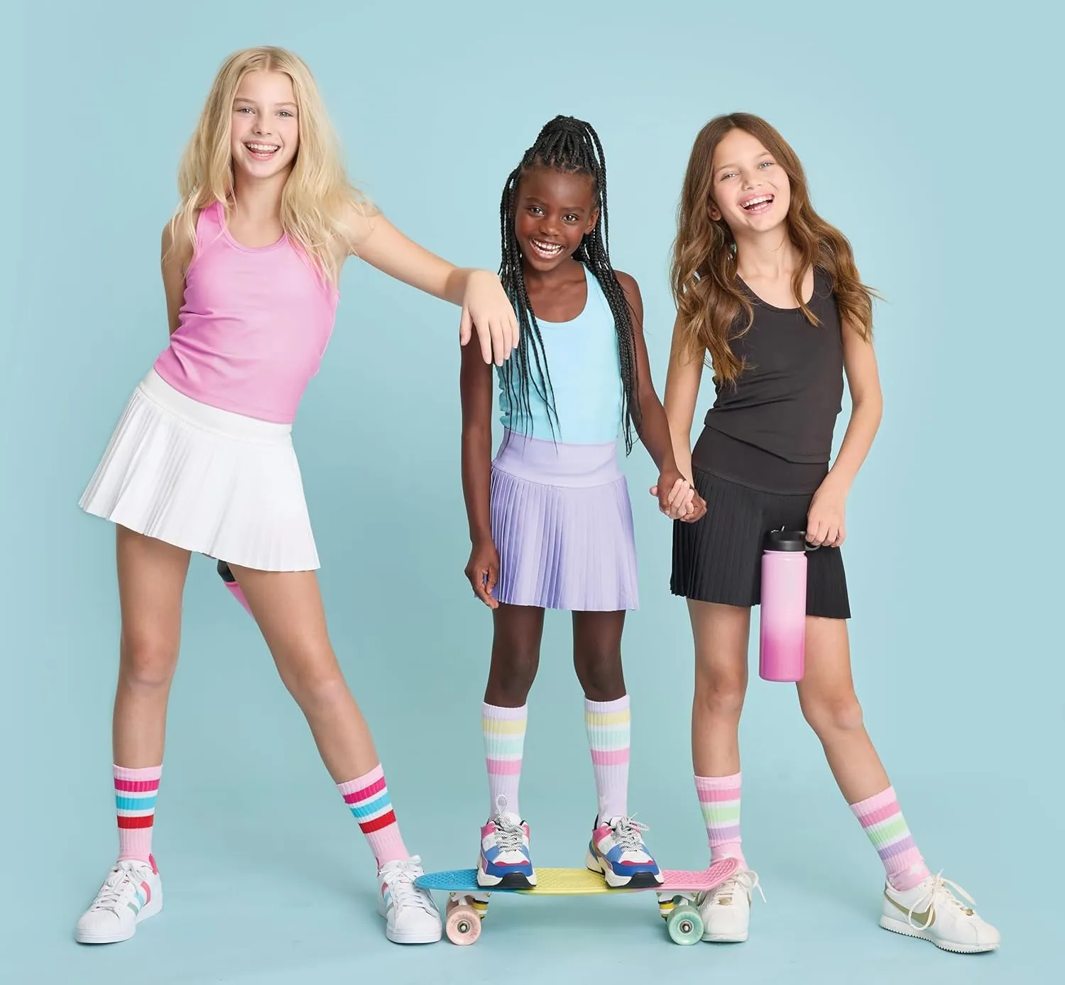 iscream Big Girls Spandex Blend Stretchy Pleated Skort for Casual and Sports Wear