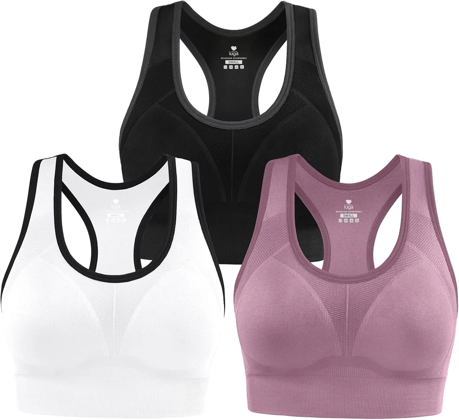IUGA Sports Bras for Women High Impact Racerback Sports Bra Seamless Padded Sports Bra Yoga Bras Workout Bra Activewear Bra