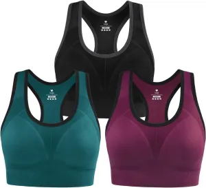 IUGA Sports Bras for Women High Impact Racerback Sports Bra Seamless Padded Sports Bra Yoga Bras Workout Bra Activewear Bra