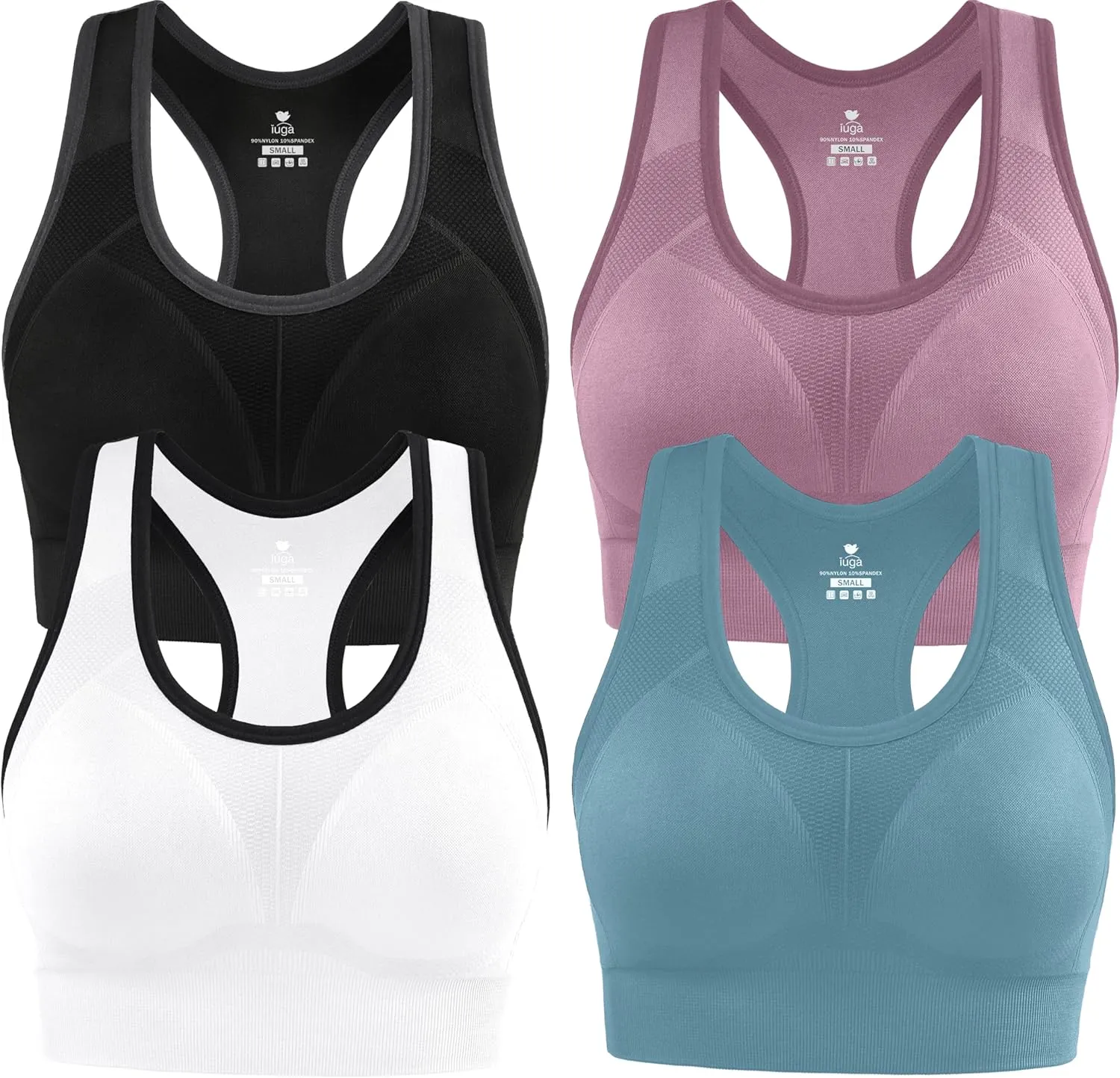 IUGA Sports Bras for Women High Impact Racerback Sports Bra Seamless Padded Sports Bra Yoga Bras Workout Bra Activewear Bra