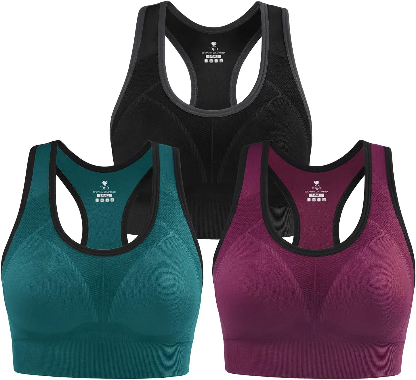 IUGA Sports Bras for Women High Impact Racerback Sports Bra Seamless Padded Sports Bra Yoga Bras Workout Bra Activewear Bra