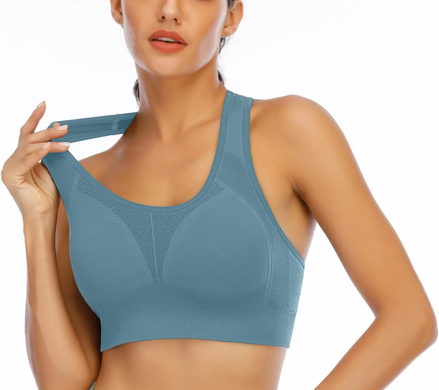 IUGA Sports Bras for Women High Impact Racerback Sports Bra Seamless Padded Sports Bra Yoga Bras Workout Bra Activewear Bra