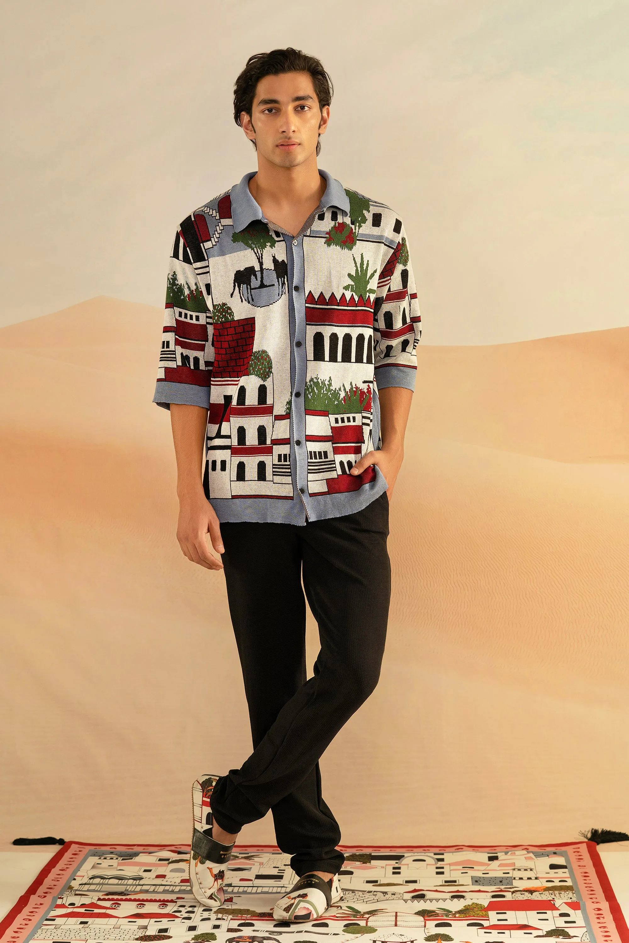 Jaiscape Jacquard-Knit Polo