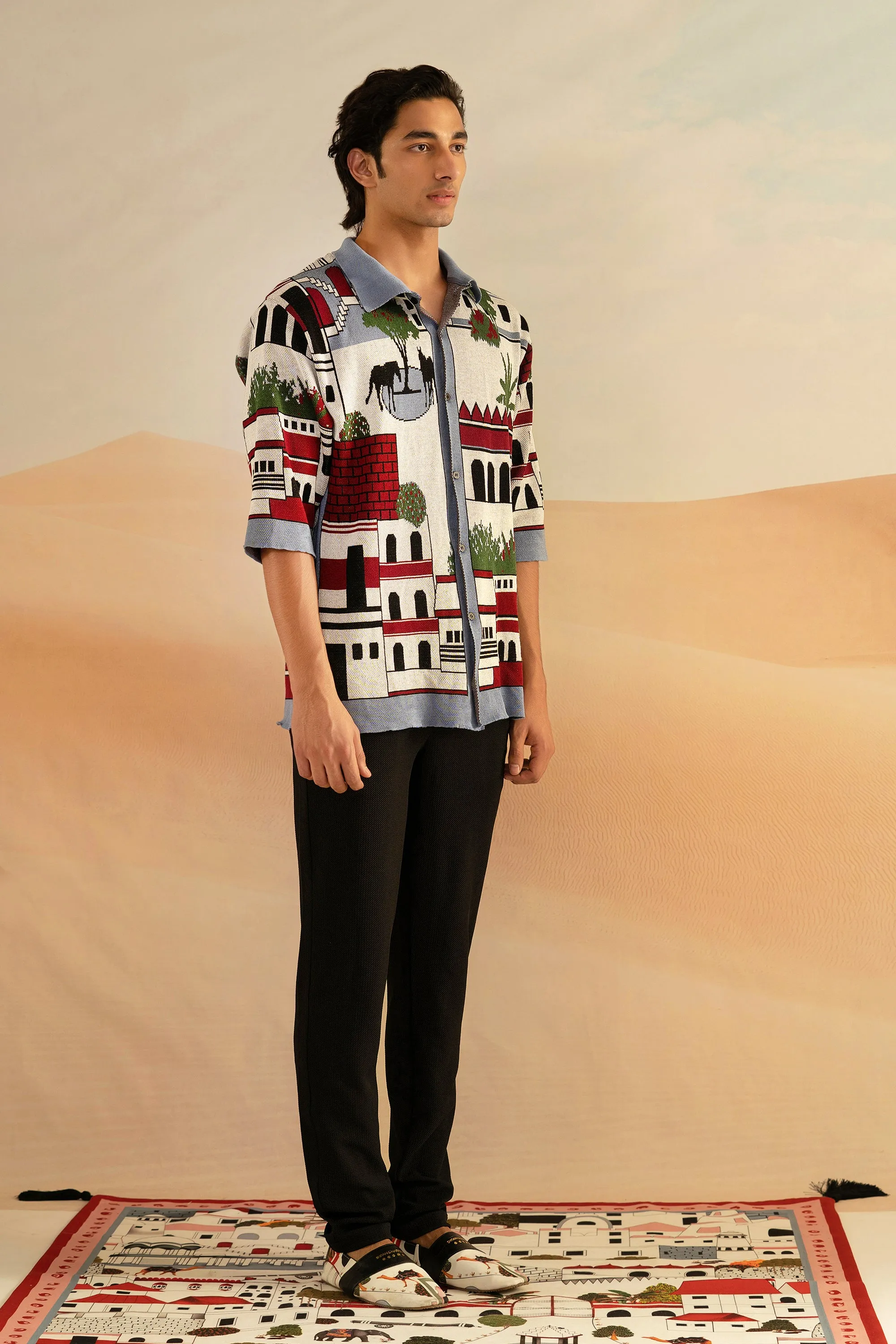 Jaiscape Jacquard-Knit Polo