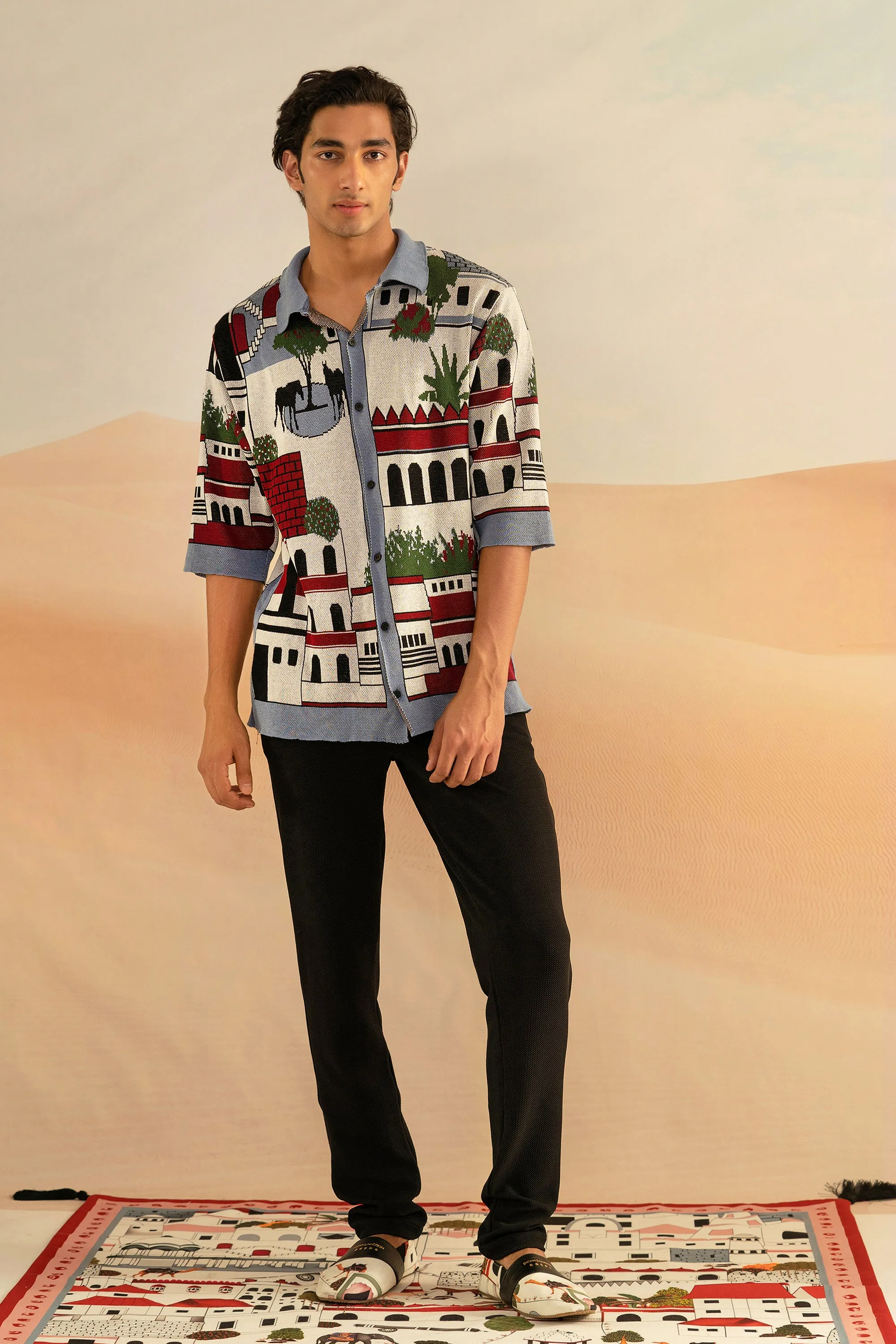 Jaiscape Jacquard-Knit Polo