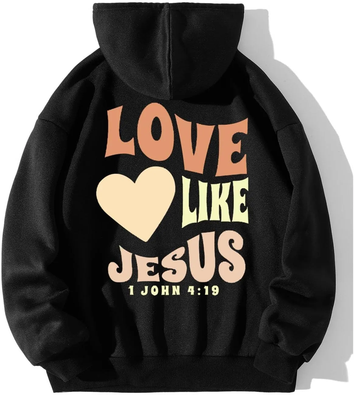 Jesus Loves You Hoodie Christian Faith Sweatshirts Gift for Women Men Oversized Long Sleeve Pullover Tops Y2K Streetwear