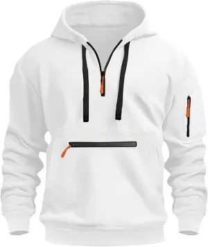 JOFOW quarter zip hoodie men essentials hoodie mens zipper hoodie half zip hoodie men