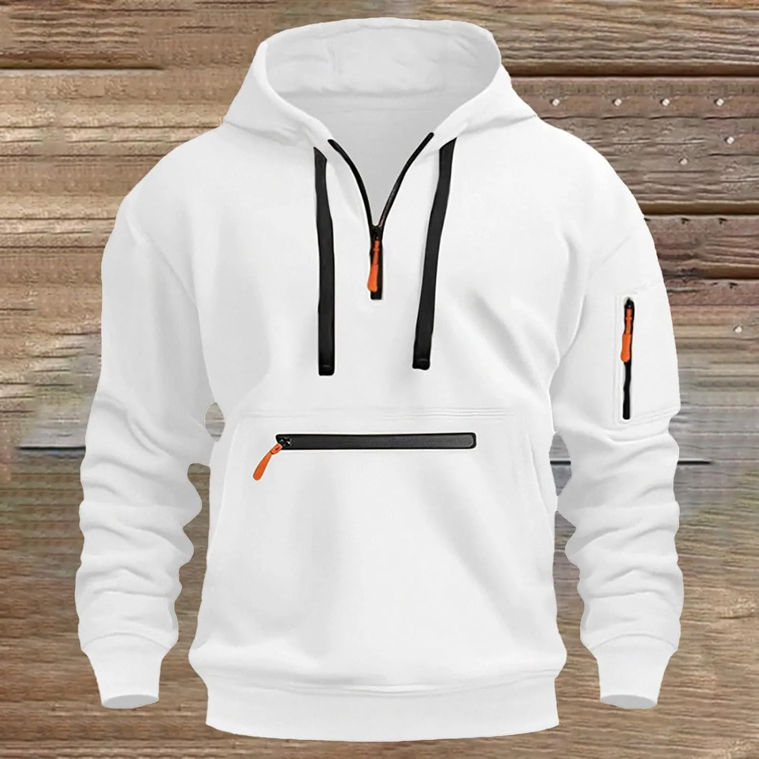 JOFOW quarter zip hoodie men essentials hoodie mens zipper hoodie half zip hoodie men