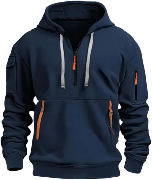 JOFOW quarter zip hoodie men essentials hoodie mens zipper hoodie half zip hoodie men