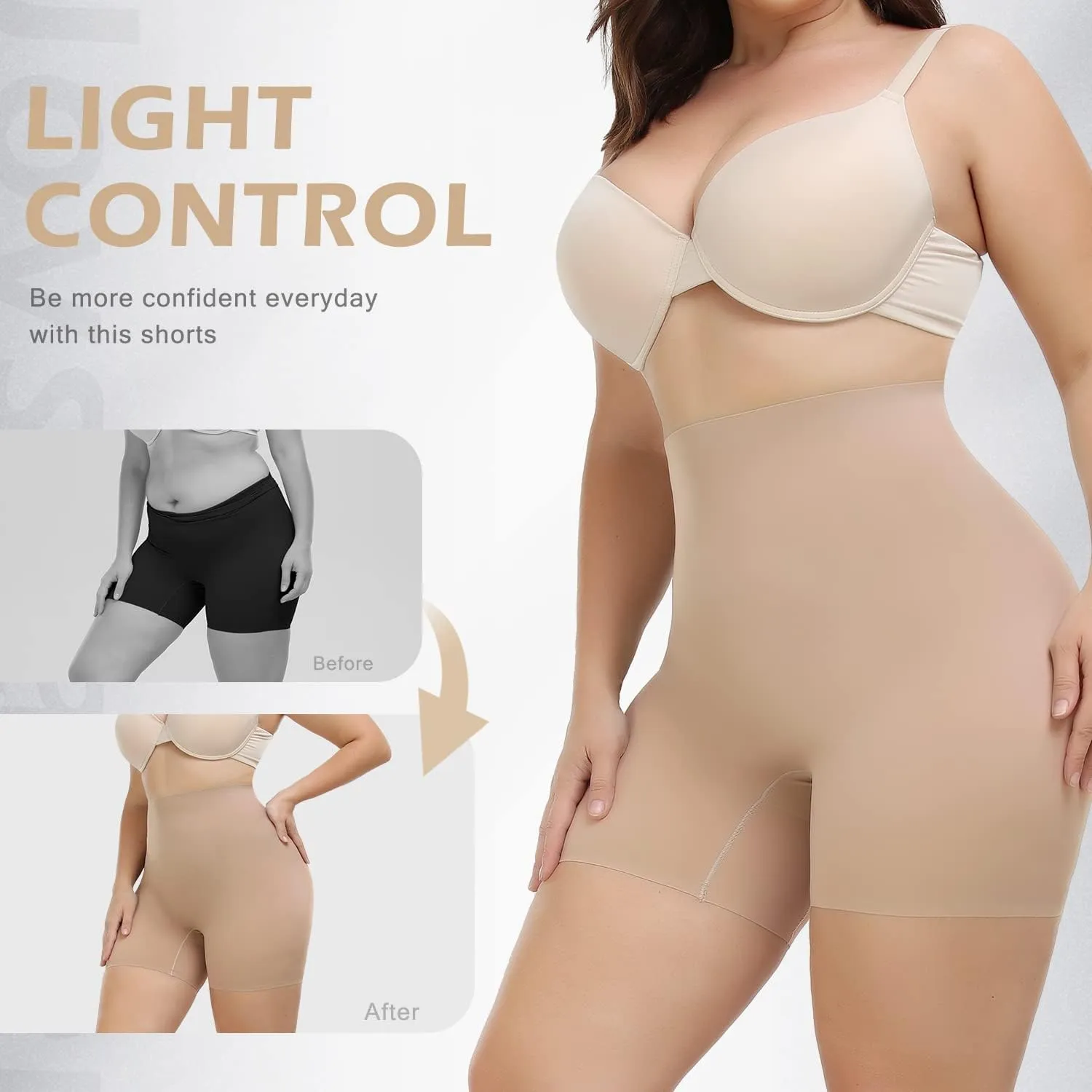 JOYSHAPER Slip Shorts for Under Dresses Women Elastic Anti Chafing Underwear Lace Slip Yoga Biker Shorts Boxer Briefs