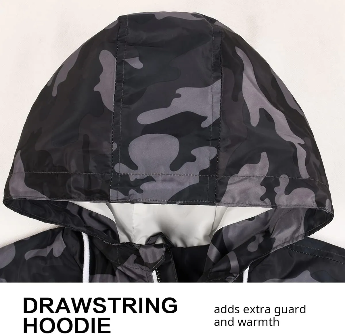 Lansbojun Mens Windbreaker Jackets Hooded Water-resistant Wind Breakers Casual Sportswear