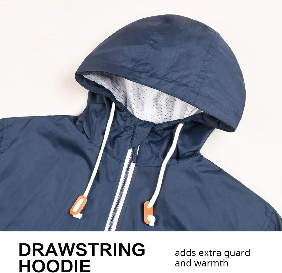 Lansbojun Mens Windbreaker Jackets Hooded Water-resistant Wind Breakers Casual Sportswear