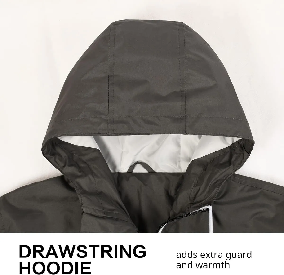 Lansbojun Mens Windbreaker Jackets Hooded Water-resistant Wind Breakers Casual Sportswear