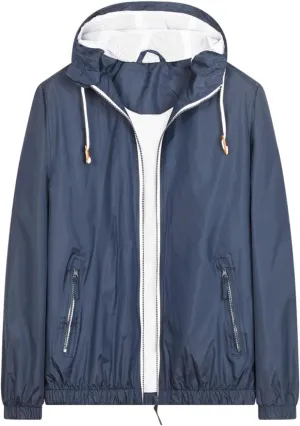 Lansbojun Mens Windbreaker Jackets Hooded Water-resistant Wind Breakers Casual Sportswear