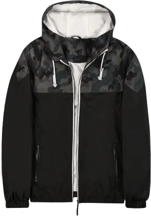 Lansbojun Mens Windbreaker Jackets Hooded Water-resistant Wind Breakers Casual Sportswear