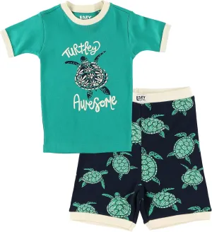 Lazy One Short-Sleeved Summer Pajama Set for Girls and Boys, Kid Pajama Set