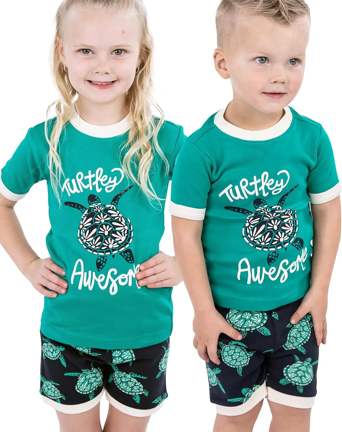 Lazy One Short-Sleeved Summer Pajama Set for Girls and Boys, Kid Pajama Set