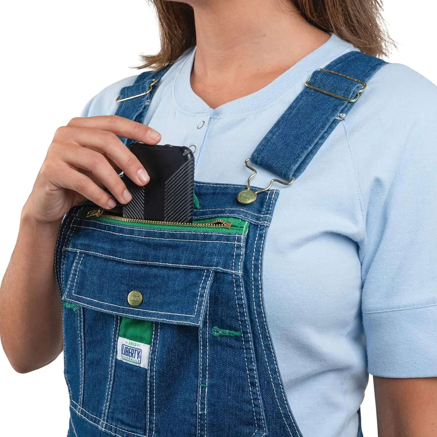 Liberty Womens Washed Denim Bib Overalls