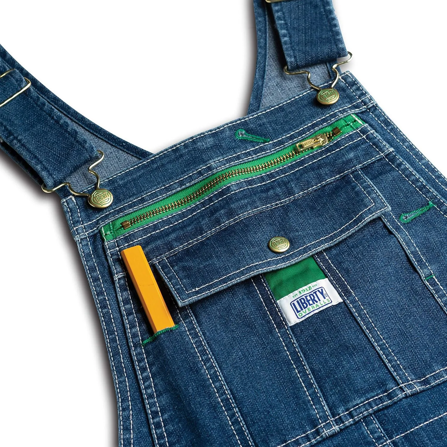 Liberty Womens Washed Denim Bib Overalls
