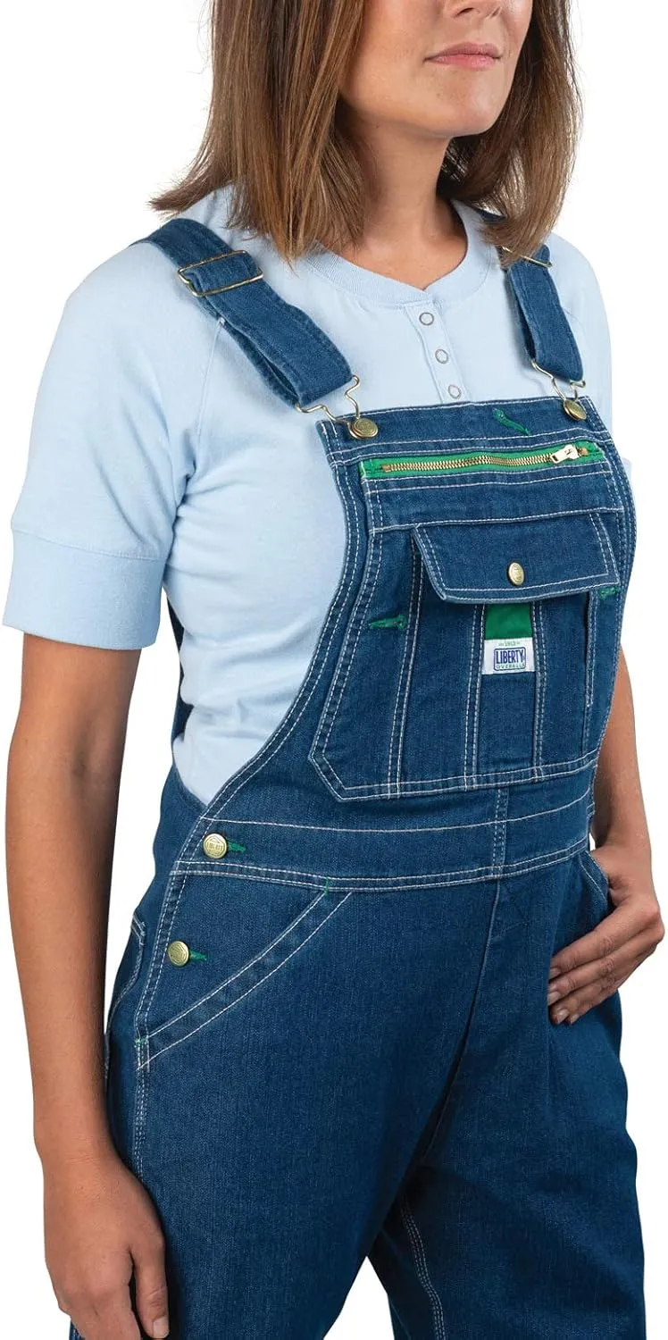 Liberty Womens Washed Denim Bib Overalls