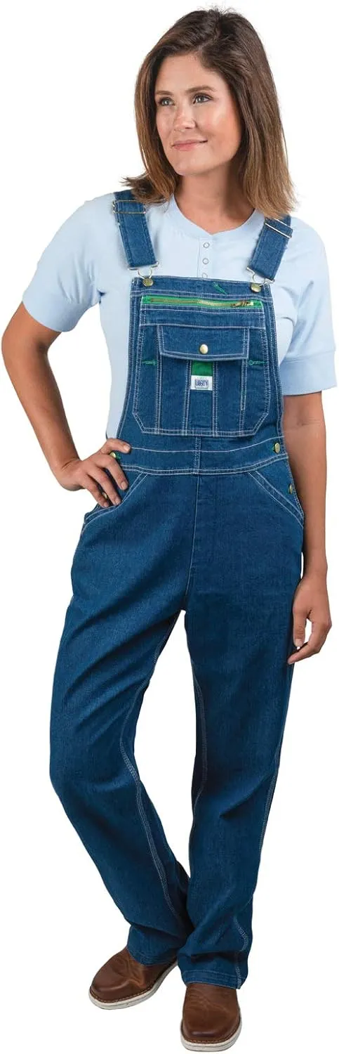 Liberty Womens Washed Denim Bib Overalls