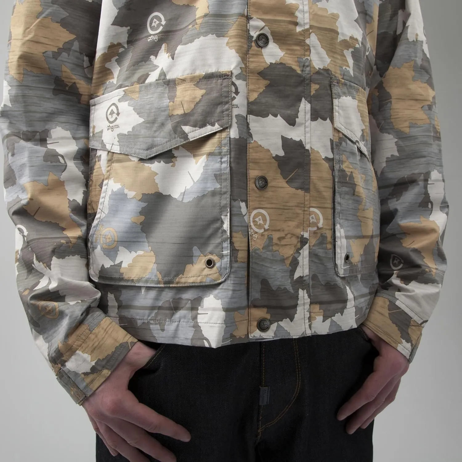 LRG Men's Wood Grain Wind Breaker Jacket