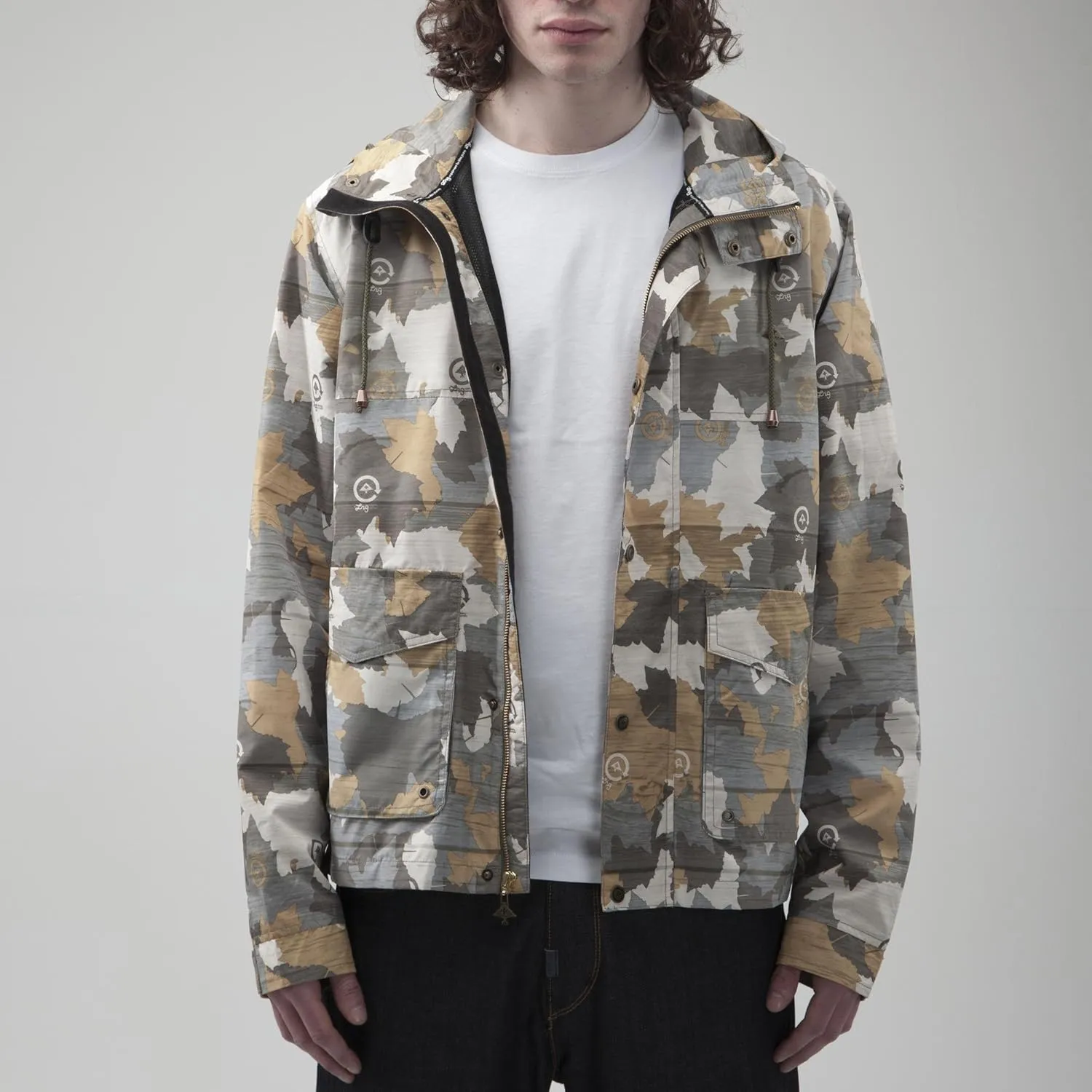 LRG Men's Wood Grain Wind Breaker Jacket