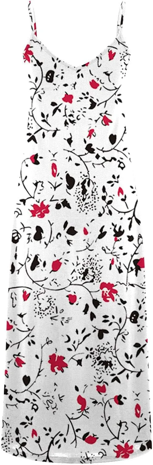 LRMQS Summer Dresses for Women 2025 Vacation Casual Plus Size Maxi Sun Dress Trendy Flowy Beach Long Spaghetti Strap Sundress