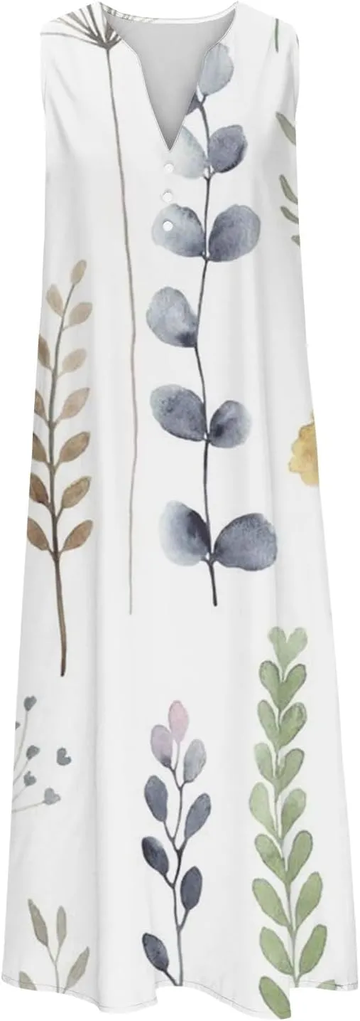 LRMQS Summer Dresses for Women 2025 Vacation Spring Casual Midi Dresses Beach Trendy Sundresses Plus Size Long Maxi Sun Dress