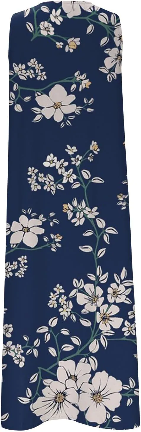 LRMQS Summer Dresses for Women 2025 Vacation Spring Casual Midi Dresses Beach Trendy Sundresses Plus Size Long Maxi Sun Dress