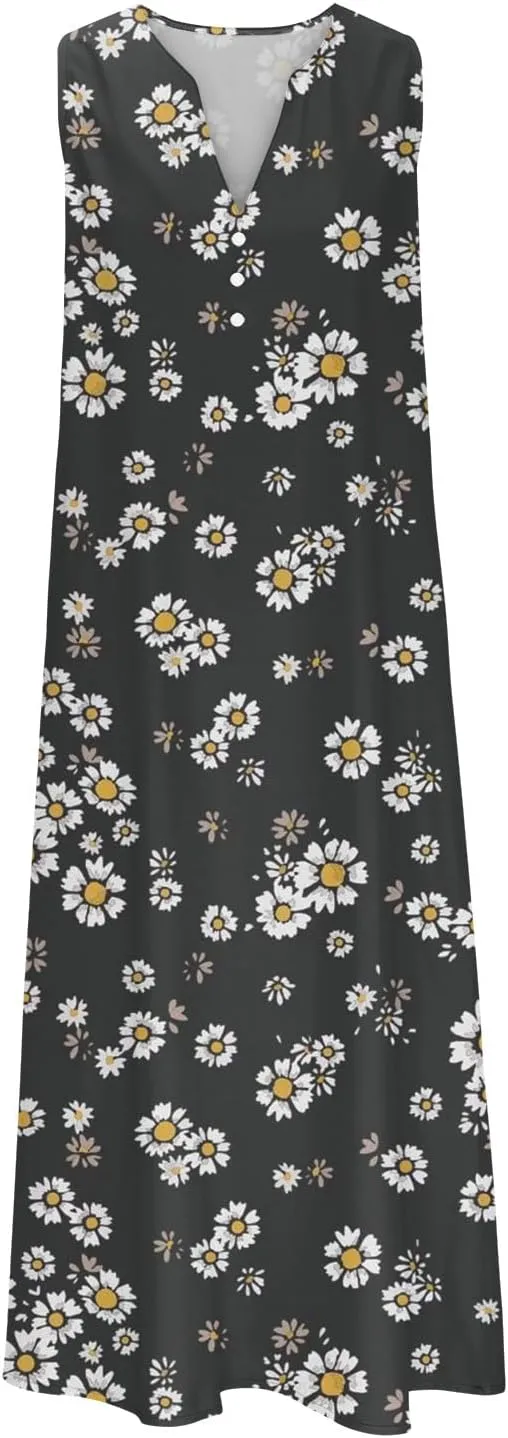 LRMQS Summer Dresses for Women 2025 Vacation Spring Casual Midi Dresses Beach Trendy Sundresses Plus Size Long Maxi Sun Dress