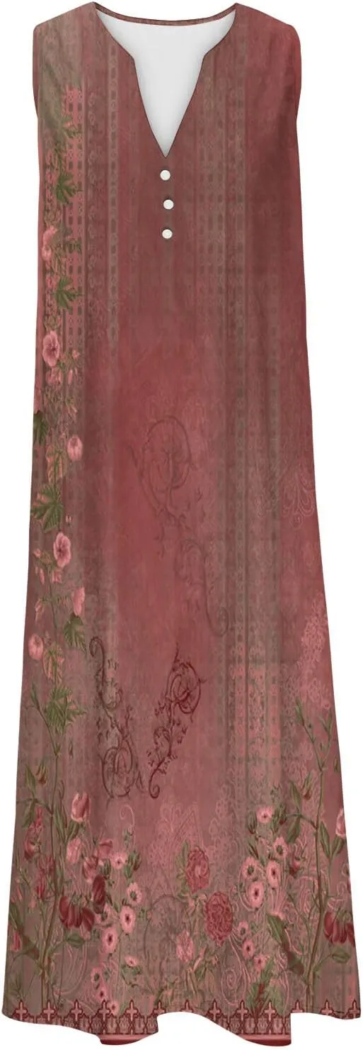 LRMQS Summer Dresses for Women 2025 Vacation Spring Casual Midi Dresses Beach Trendy Sundresses Plus Size Long Maxi Sun Dress