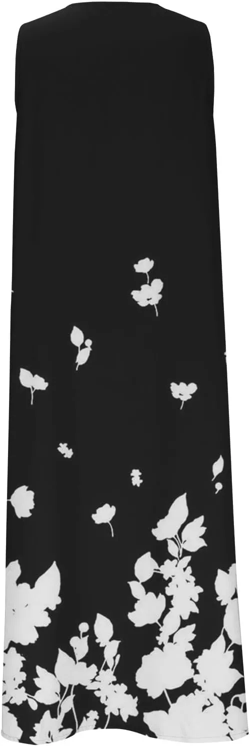 LRMQS Summer Dresses for Women 2025 Vacation Spring Casual Midi Dresses Beach Trendy Sundresses Plus Size Long Maxi Sun Dress