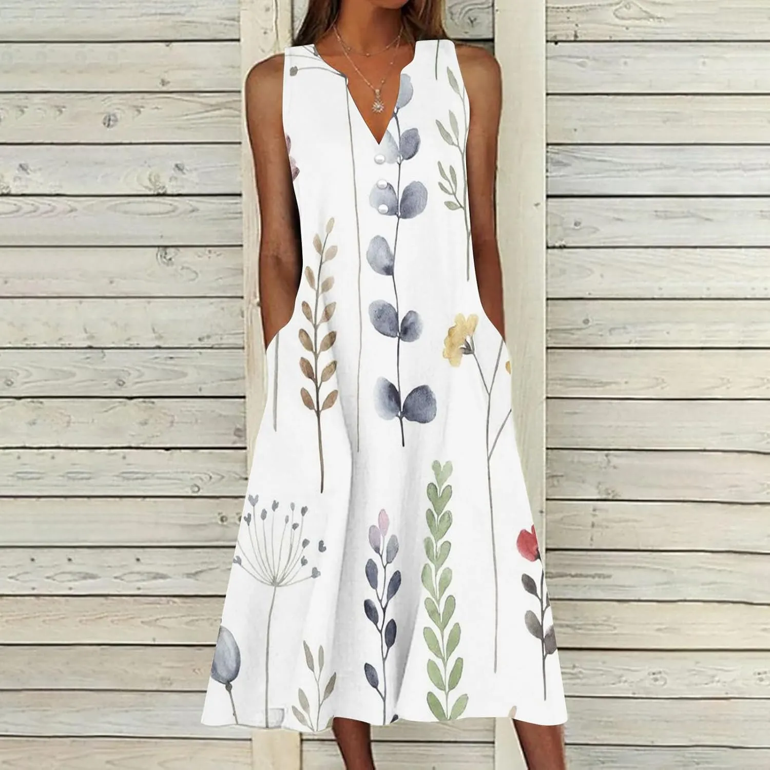 LRMQS Summer Dresses for Women 2025 Vacation Spring Casual Midi Dresses Beach Trendy Sundresses Plus Size Long Maxi Sun Dress