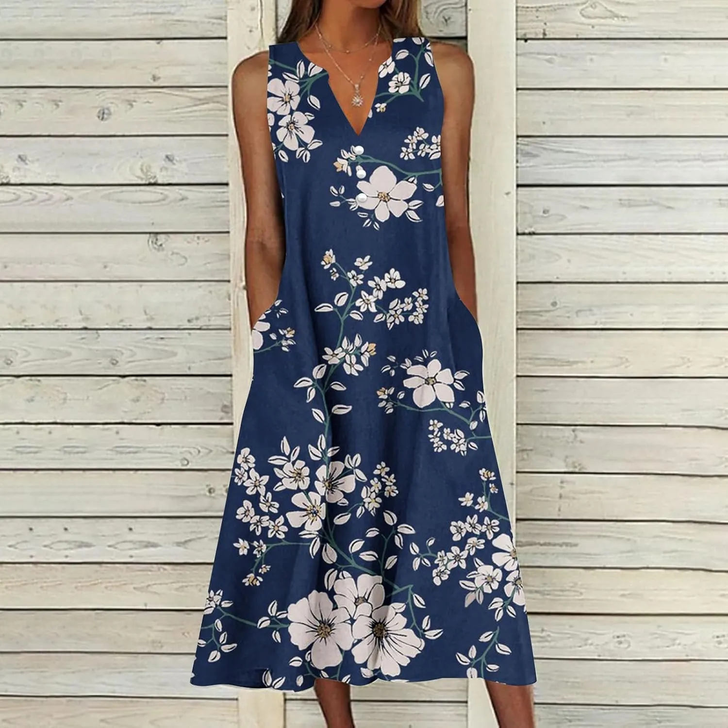LRMQS Summer Dresses for Women 2025 Vacation Spring Casual Midi Dresses Beach Trendy Sundresses Plus Size Long Maxi Sun Dress