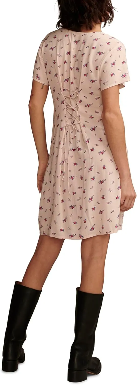 Lucky Brand Women's Mini Short Sleeve Slip Dress