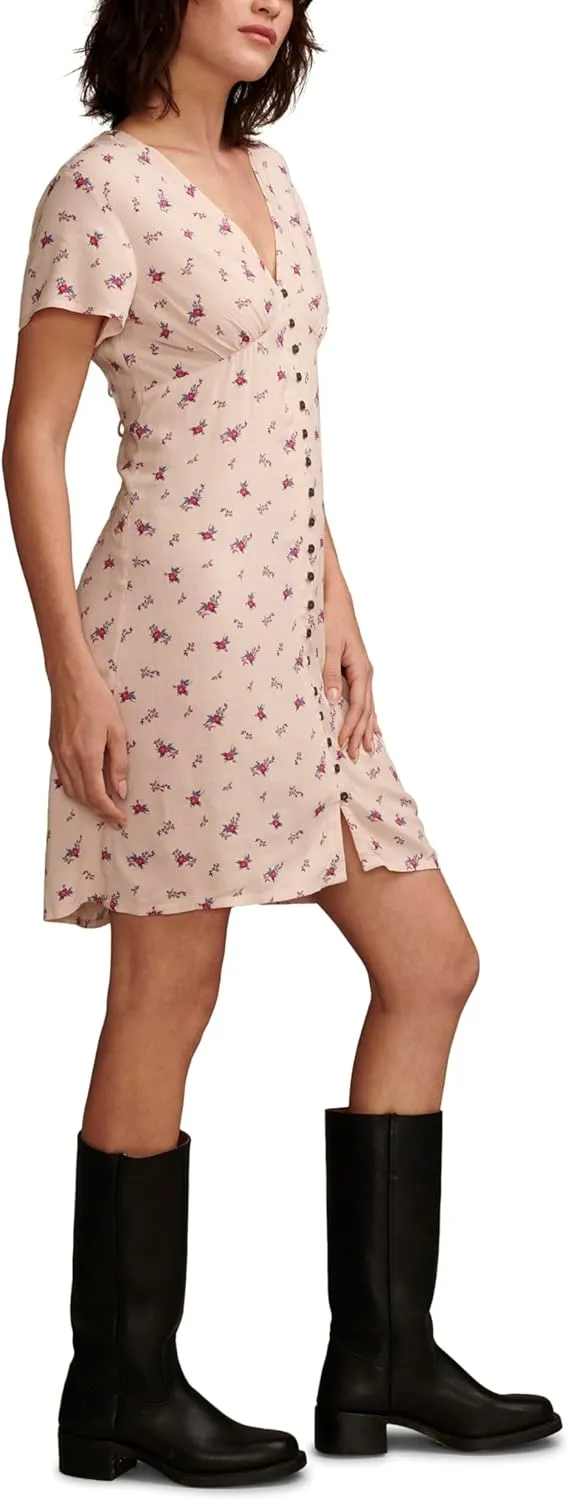Lucky Brand Women's Mini Short Sleeve Slip Dress