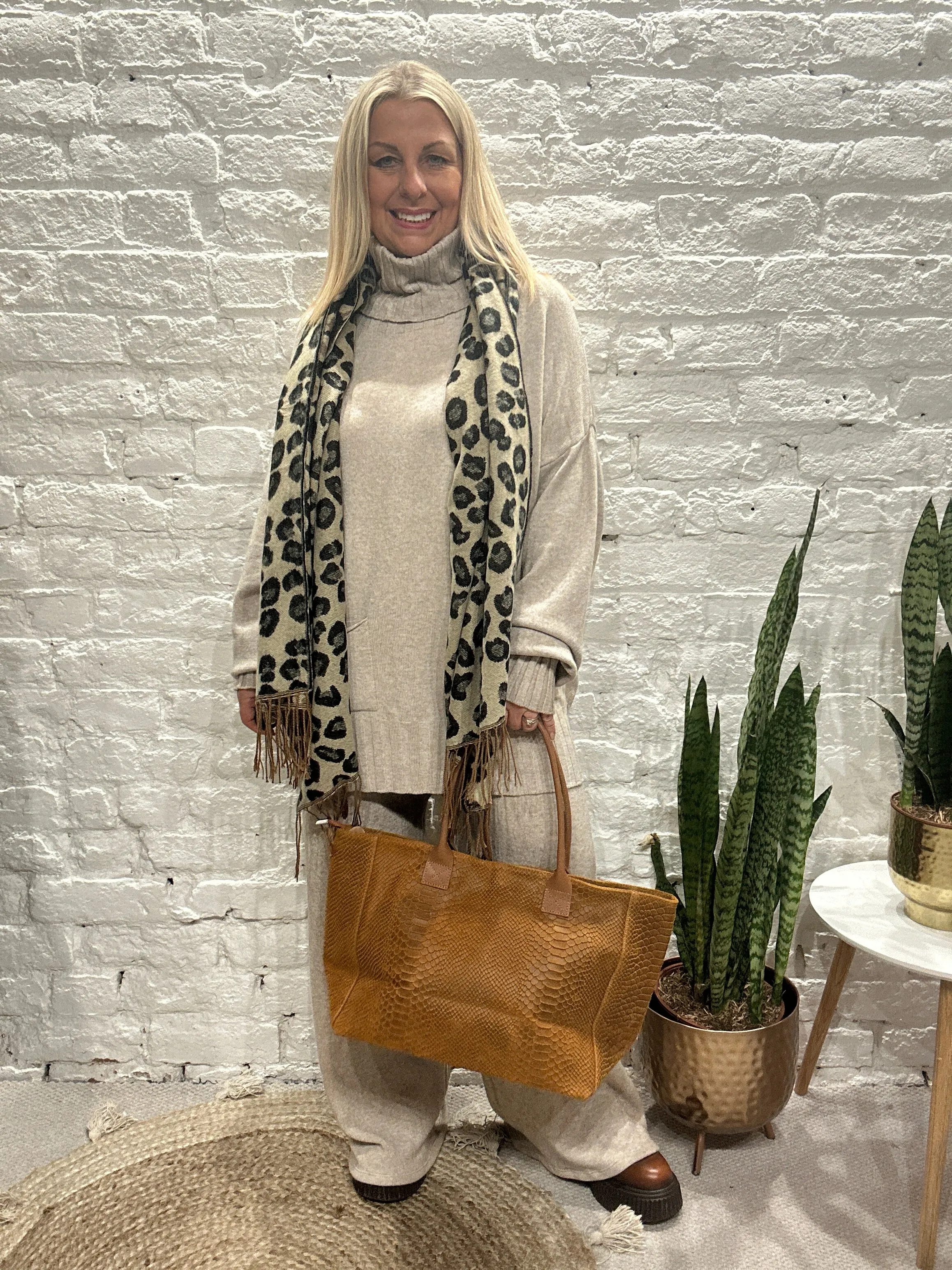 Made In Italy Snug Roll Neck Jumper And Pant Co ord Set